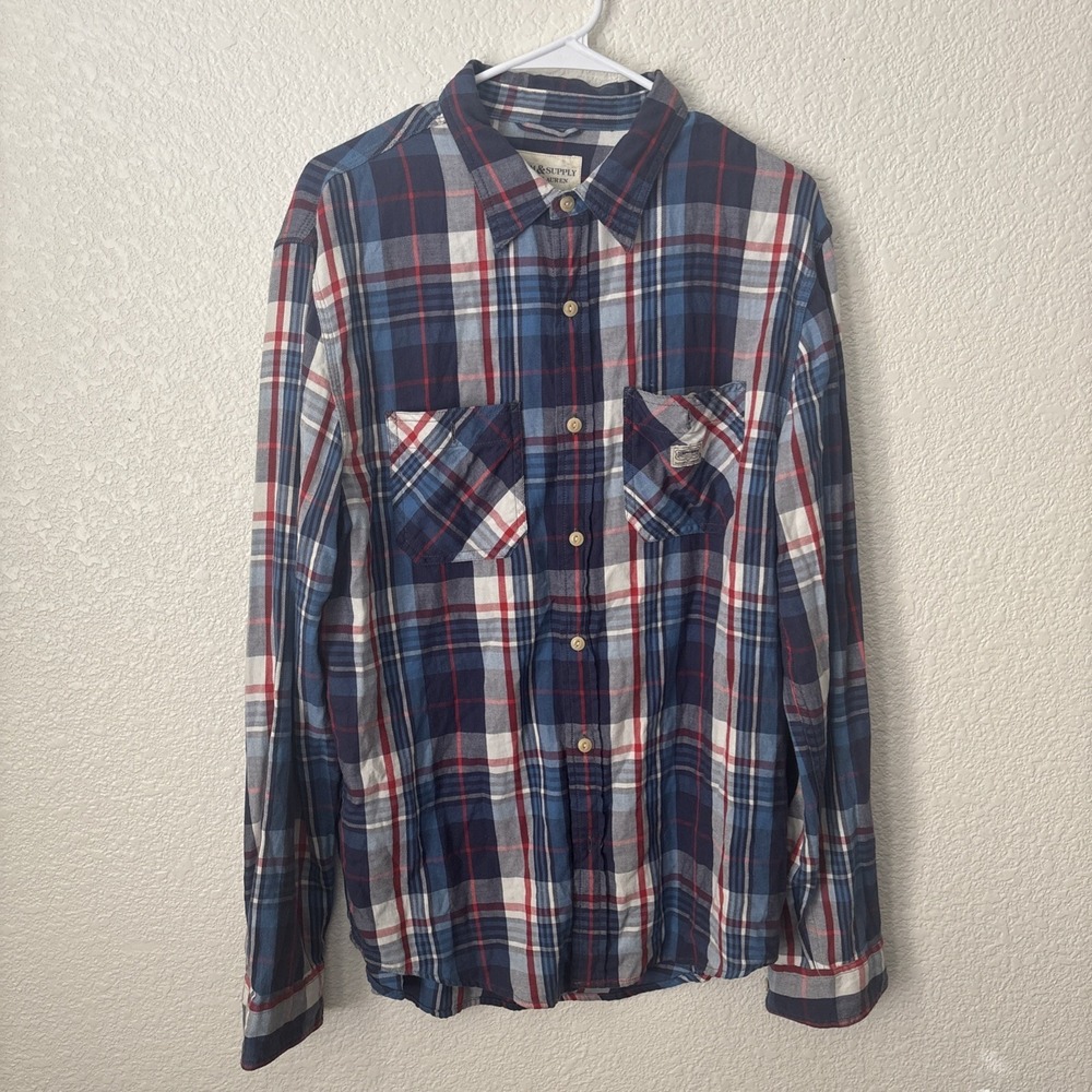 Denim & Supply Ralph Lauren Men's Plaid‎ Flannel Size large 100% cotton